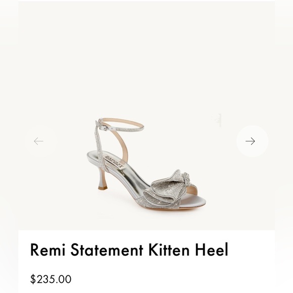 Badgley Mischka Remi Kitten Heel Silver Wedding Open Toe Sandal Size 7.5 - Picture 6 of 6